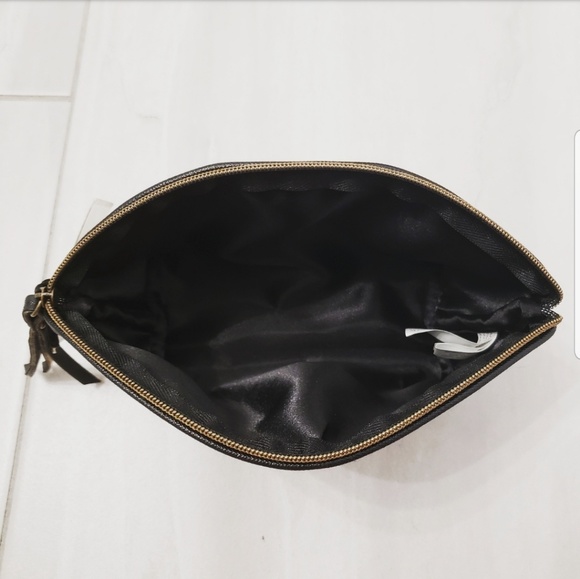 🍉 NWT Ellen Tracy Bronze Black Cosmetic Bag - Picture 3 of 3